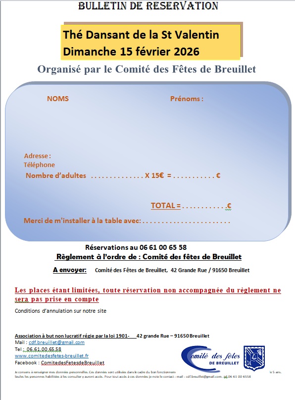 Saint Valentin 2026 Thé Dansant